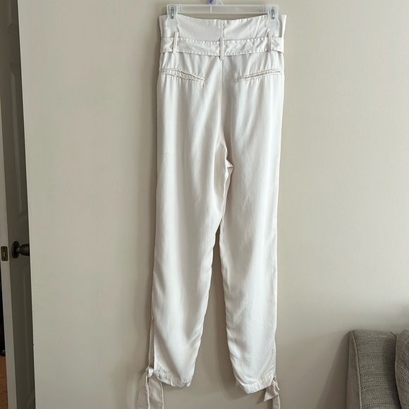 Reformation Avalon Cream Paperbag Tie Ankle Trouser Pants - Picture 3 of 12